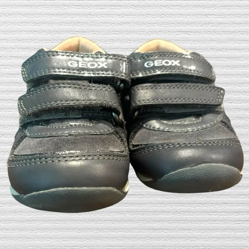 Geox Respira 5.5 Infant Baby  Shoes Trainers Bow Rhinestone Gray Leather